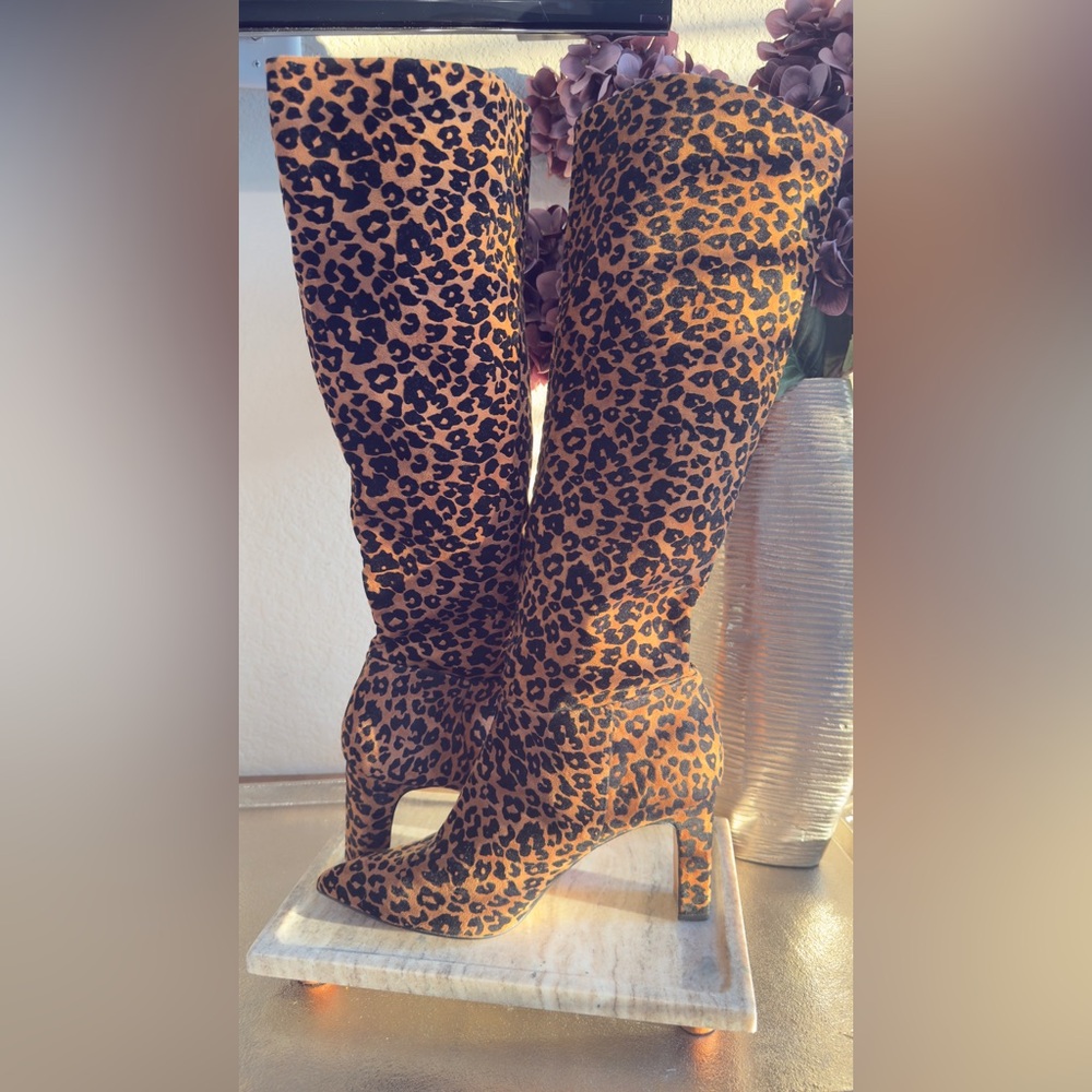 Steve Madden - Leopard Print Knee-High Boots - Picture 2 of 5